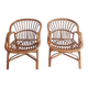 Paire de fauteuils en rotin vintage circa années 70
