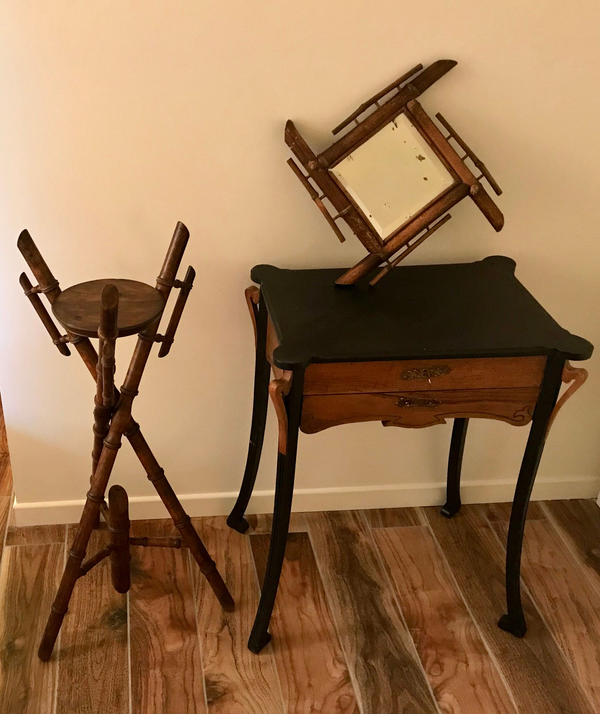 Sellette Napoléon III bois façon bambou