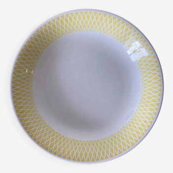 Plat de service creux vintage jaune 60s