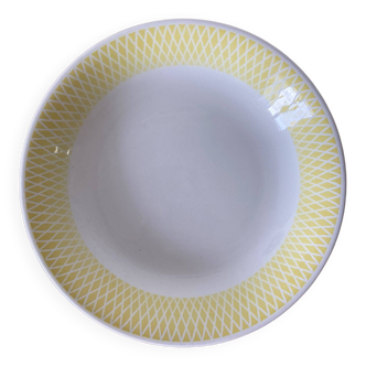 Plat de service creux vintage jaune 60s