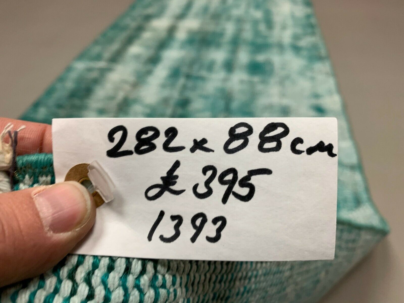 Distressed Turkish Narrow Runner 282x88 cm wool Vintage rug, Overdyed Blue