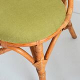 Pair of Italian high chairs in bamboo and rattan from the 1960s.