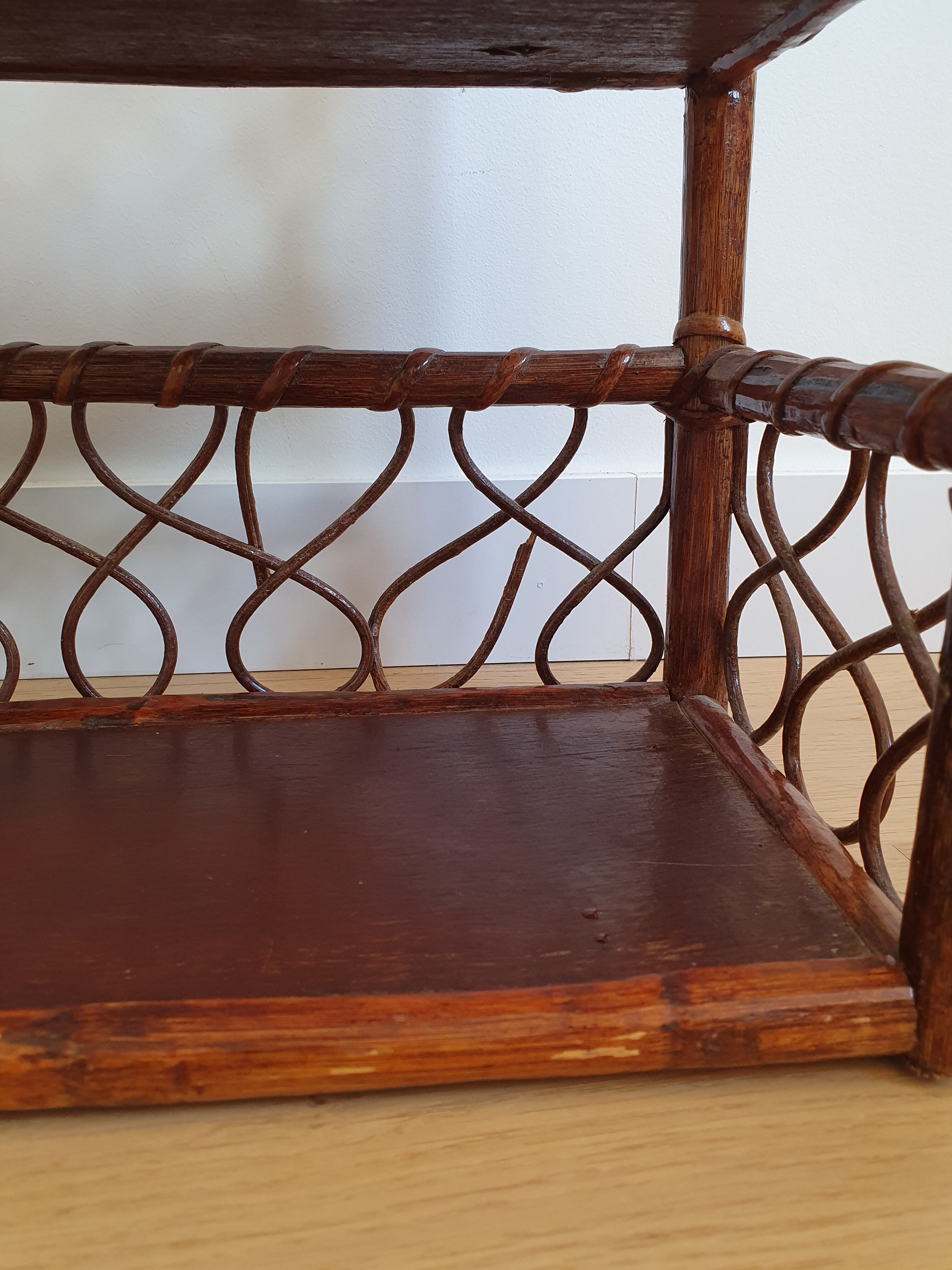 Vintage rattan shelf