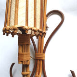 Vintage rattan wall lamp
