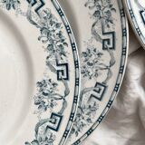 6 flat plates in iron earth “Athens” Saint Amand and Hamage