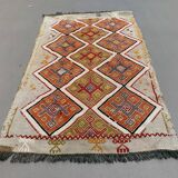 Vintage Turkish Mini Kilim 86x49 cm Wool Small Kelim Runner, shabby Chic