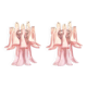 Contemporary Pink Murano Glass "Selle" Wall Sconces in Mazzega Style - A Pair