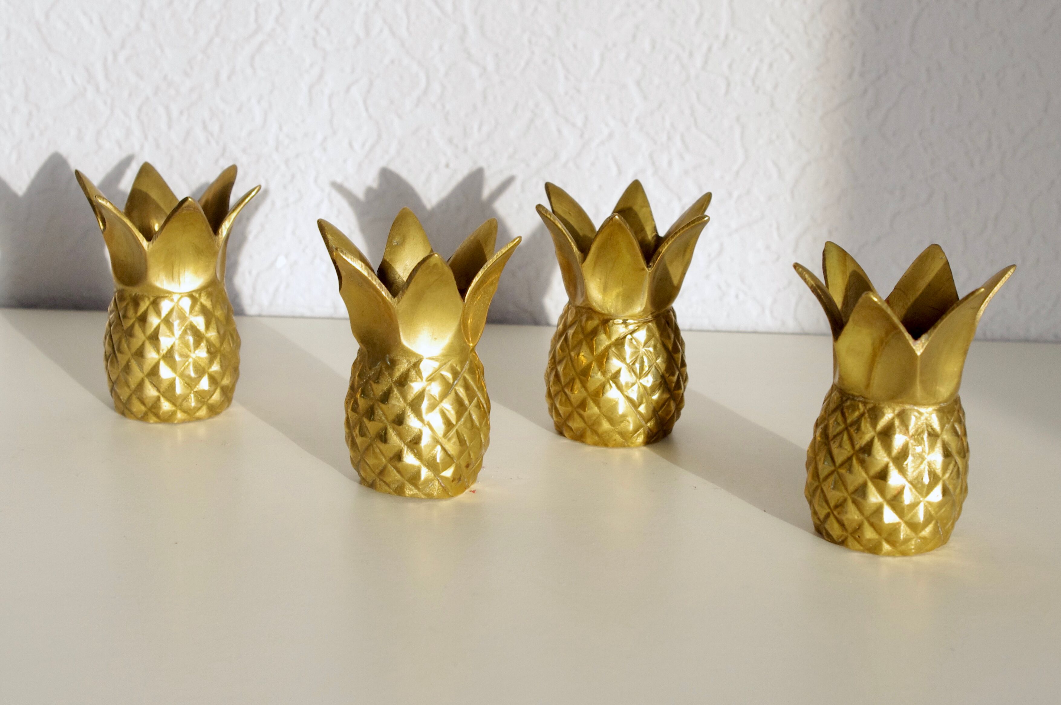 Pineapple brass candlesticks