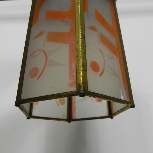Art Deco hanging lamp with 6 glass plates