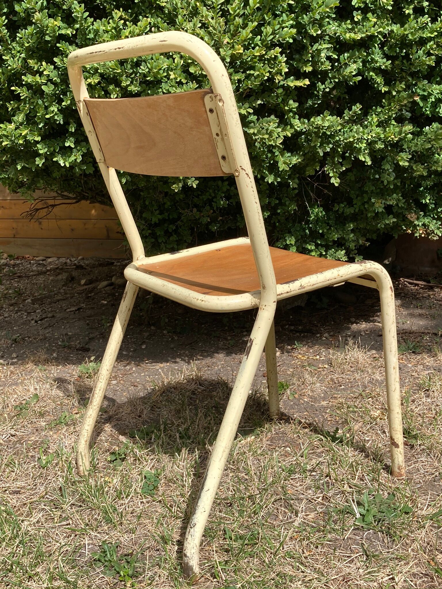 Set of 6 Chairs Tolix School Cream