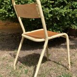 Set of 6 Chairs Tolix School Cream