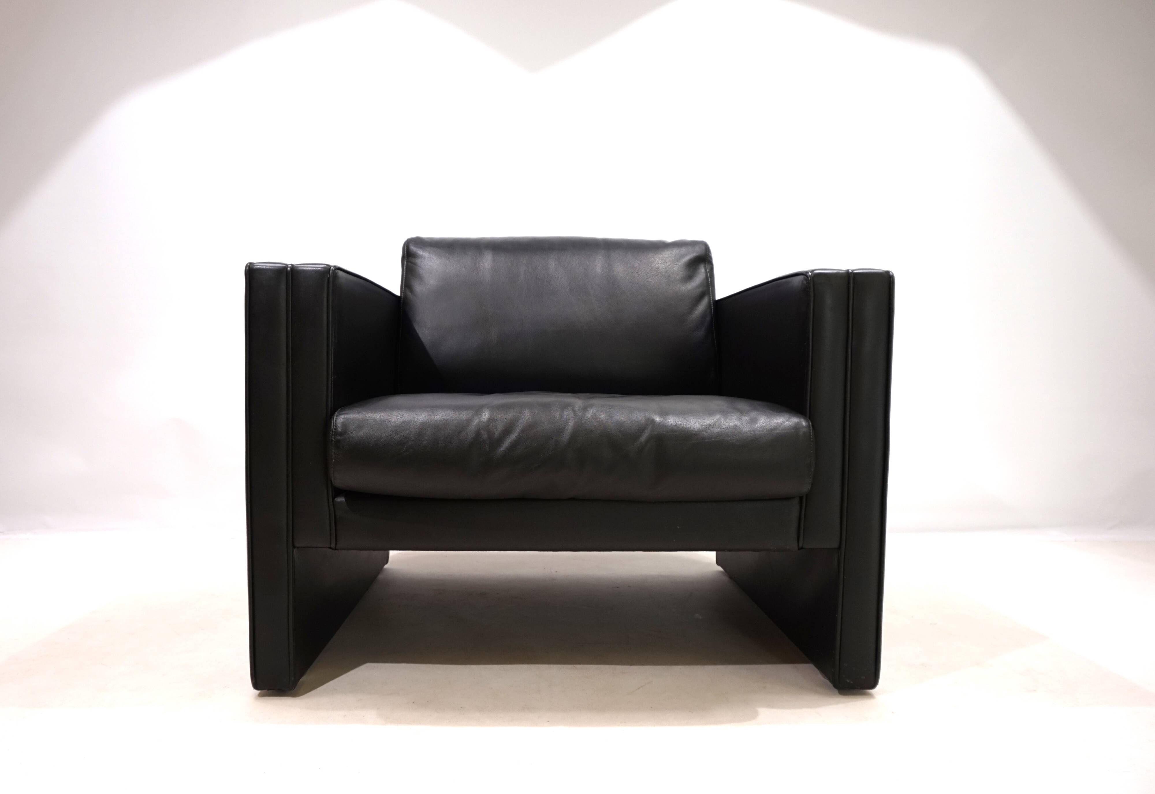 Fauteuil en cuir Knoll Studio Line par Jürgen Lange, 1970