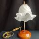 Lampe de bureau Col de cygne en laiton brossé et verre Style Art Nouveau
