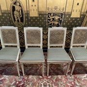 Suite de 4 chaises cannées style Louis XVI Jean Mocque