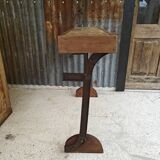 Wooden and cast iron workbench console