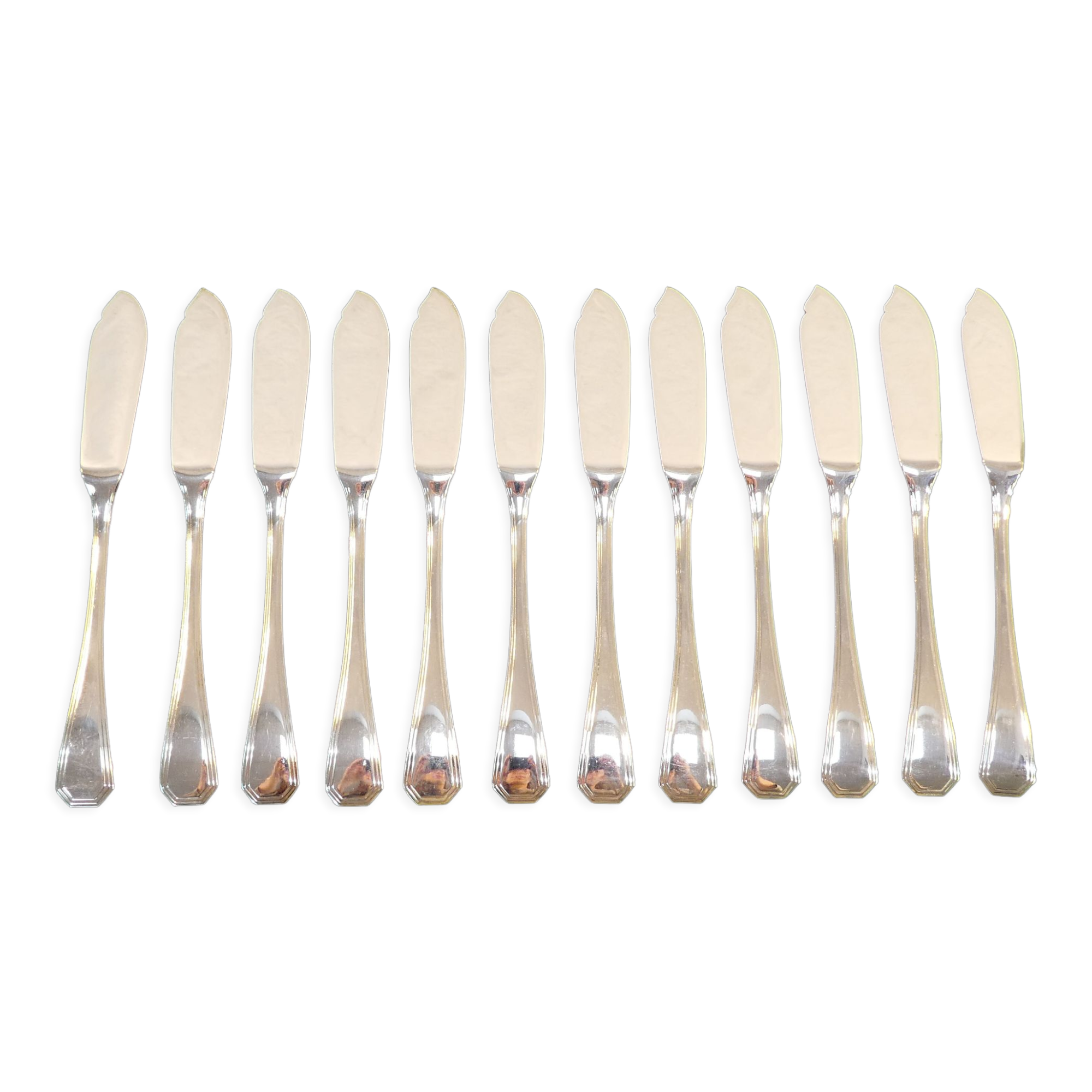 12 couteaux a poisson Christofle art deco modele america par luc lanel
