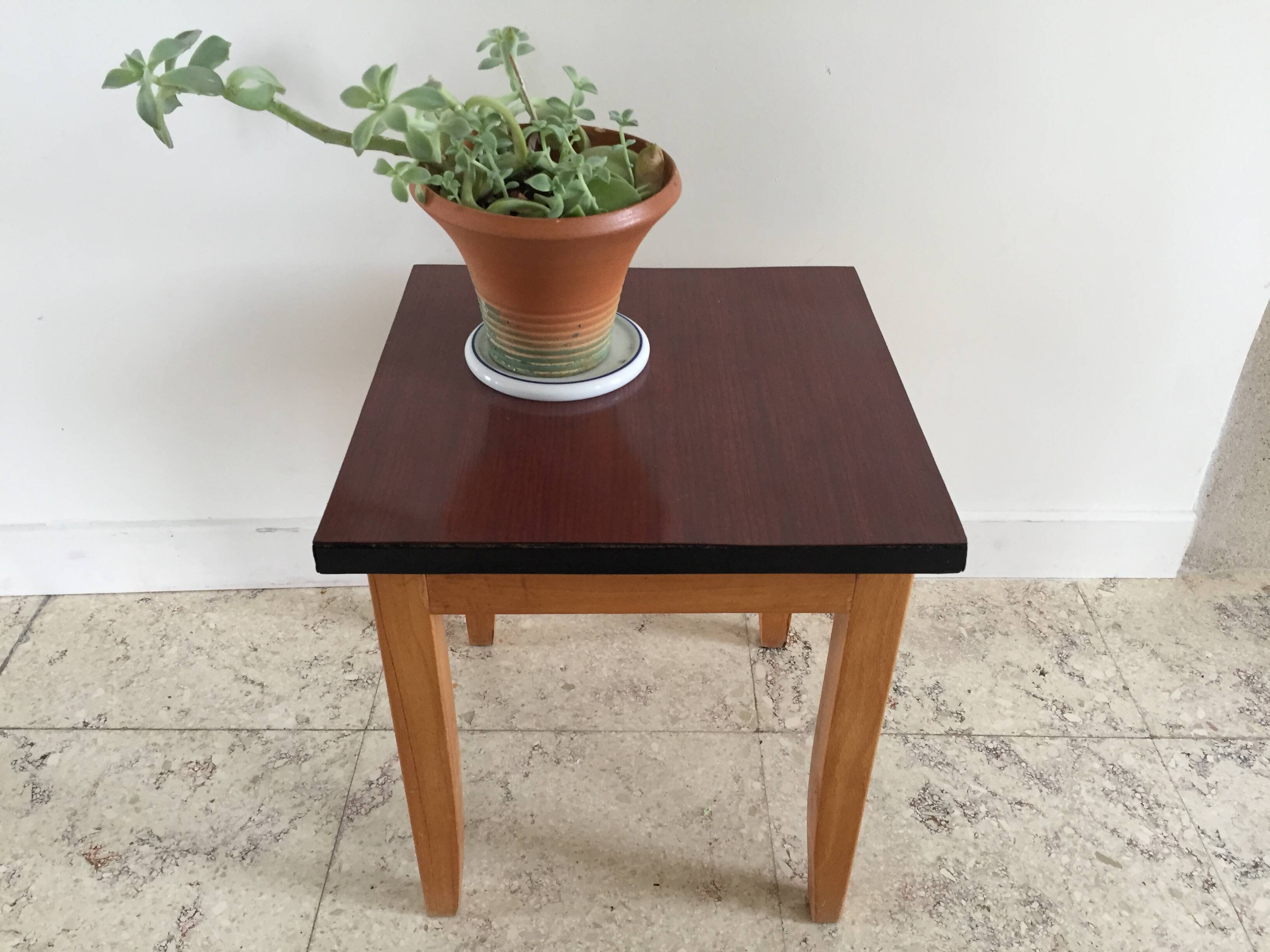 Vintage formica and wood stool