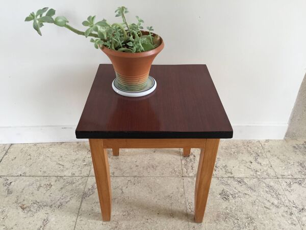 Tabouret en formica et bois vintage
