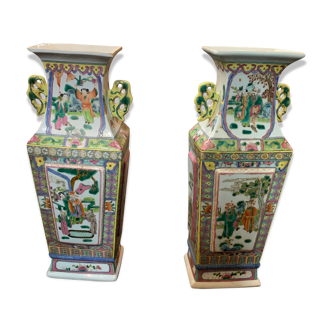 Pair of vases Canton 19th century