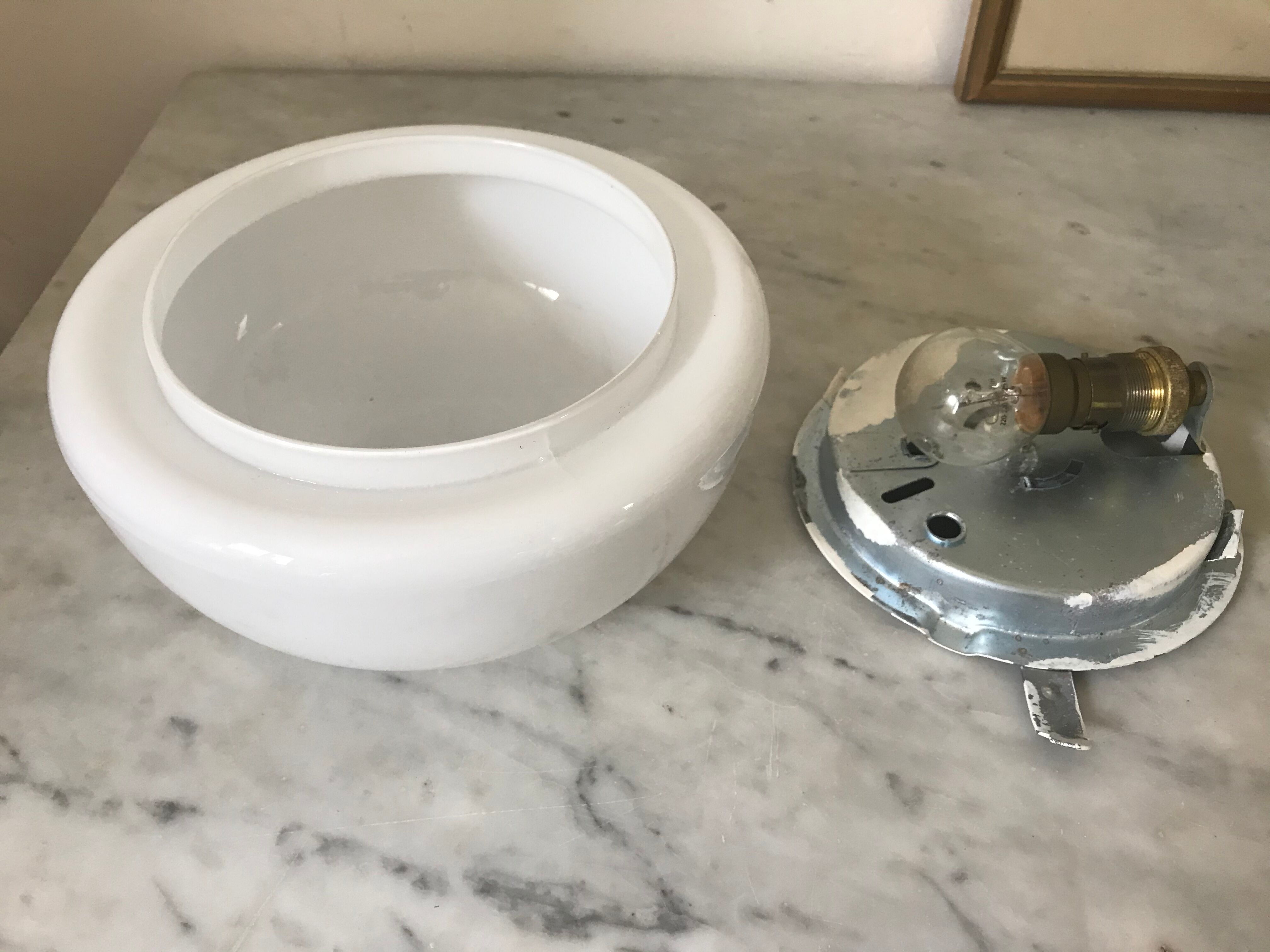 Wall light in vintage opaline 20 cm