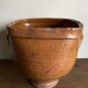 XXL glazed earthenware cache pot from the countryside, planter 1950