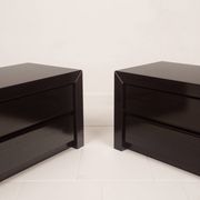 Pair of African rosewood and brass bedside tables for Fratelli Turri