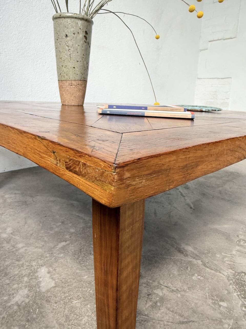 1940s inlaid oak coffee table