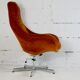 Space age chair, fiberglass, orange velvet, circa 1970s