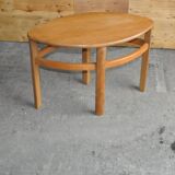 Nest tables in blonde teak with glass tops by Nathan, 1960s (set of 3)