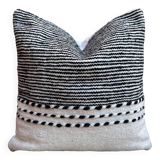 Berber zanafi square cushion cover - handmade - 100% wool and cotton - 45x45cm