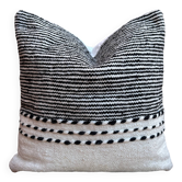Housse de coussin berbère zanafi carré - fait main - 100% laine et coton - 45x45cm