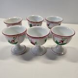 Set of 6 Lunéville Faience Egg Cups KG Reverbère