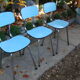 Set of three vintage blue formica chairs