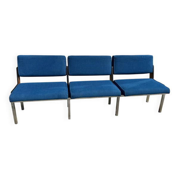 Banc vintage bleu des années 1960 par Roger Tallon