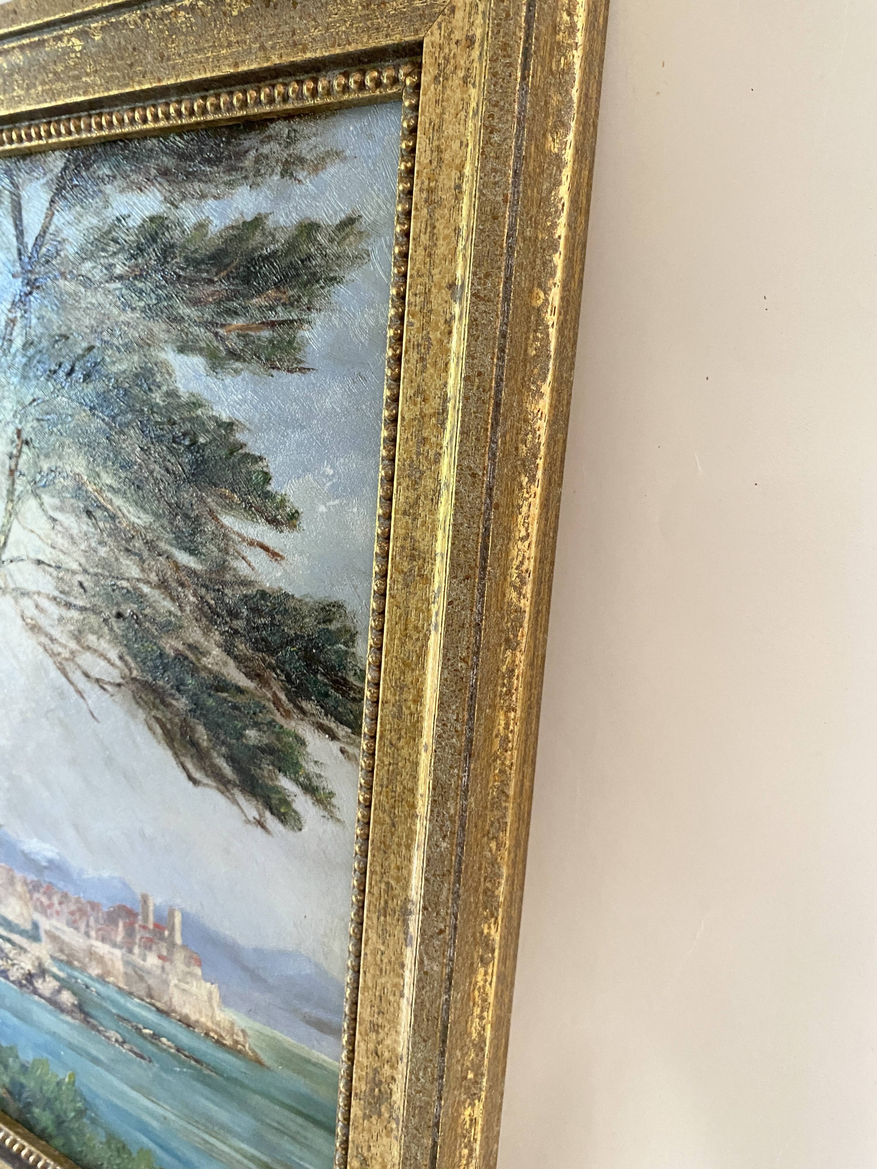 Tableau « Vue côte méditerranéenne", années 50