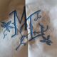 Old sheet embroidered mestizo blue flower in the edge 205 X 315 cm