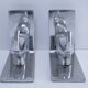 pair of stylised elephant bookends made of aluminium
