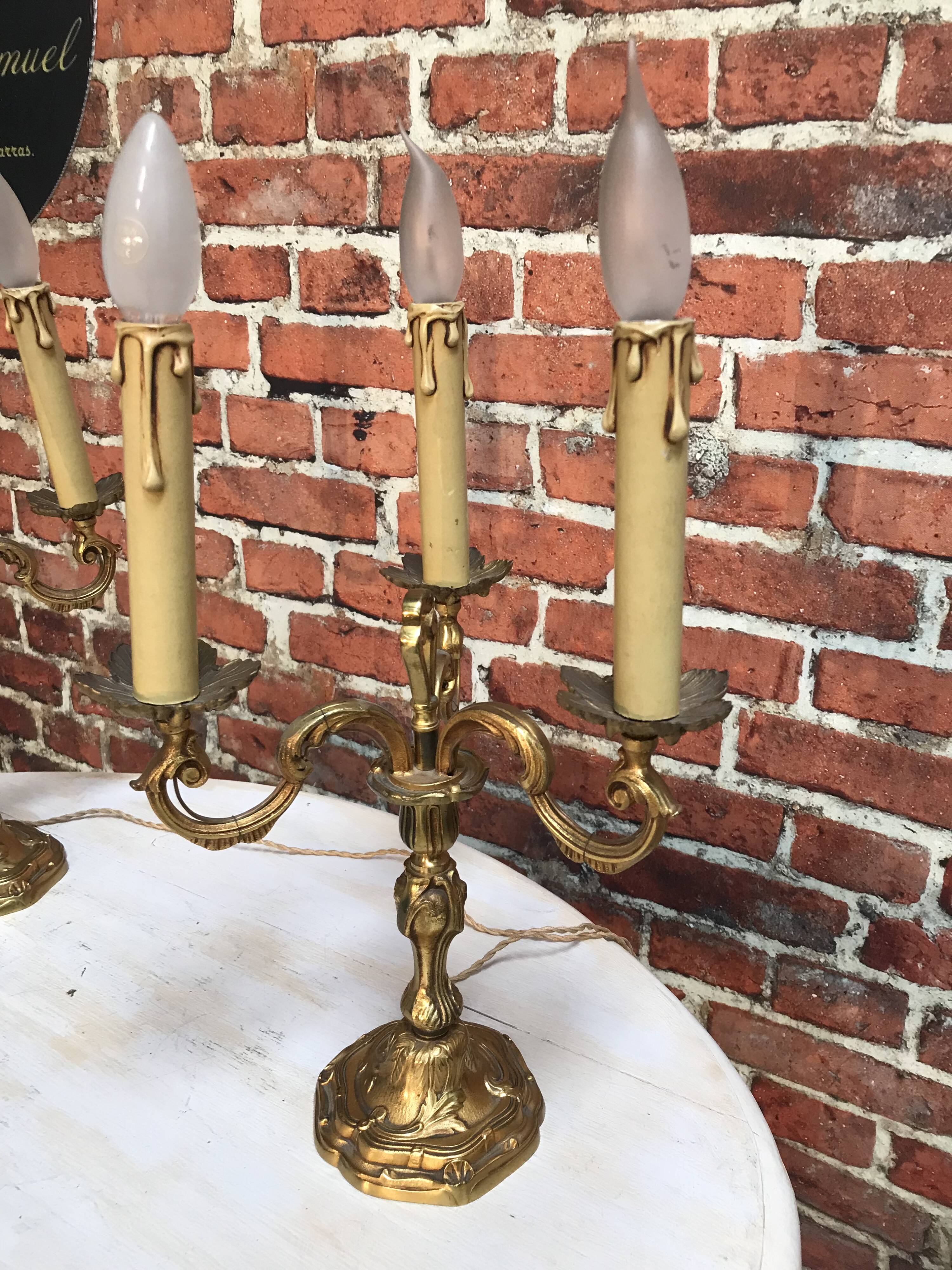 Pair of candelabras Louis XVI style