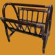 Magazine rack; newspaper rack dark bamboo; rattan