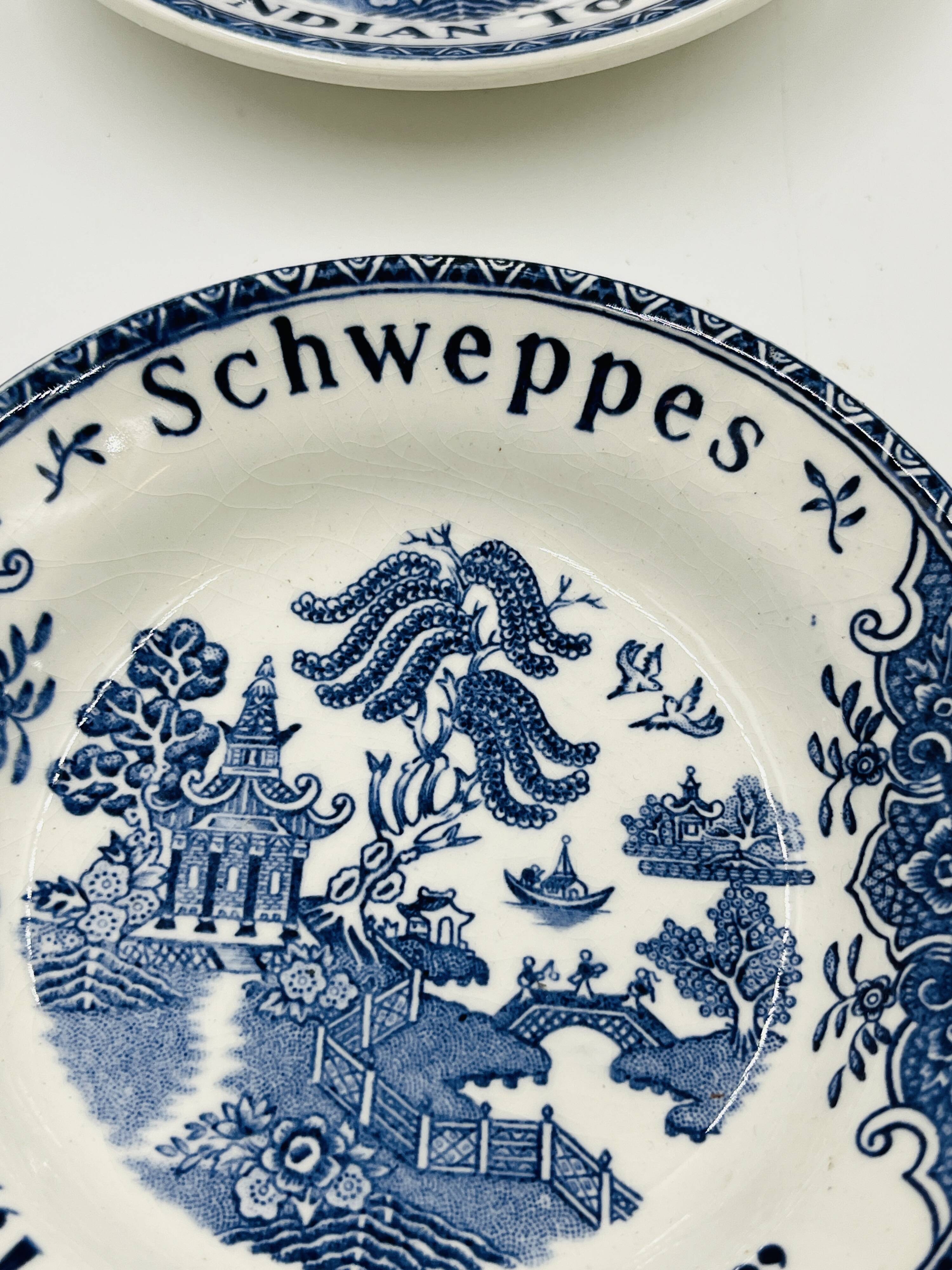 Lot de 6 coupelles publicitaires Schweppes Gien