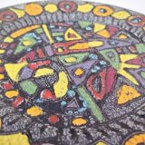 Flat fat lava, ethnic decor, West Germany, signed