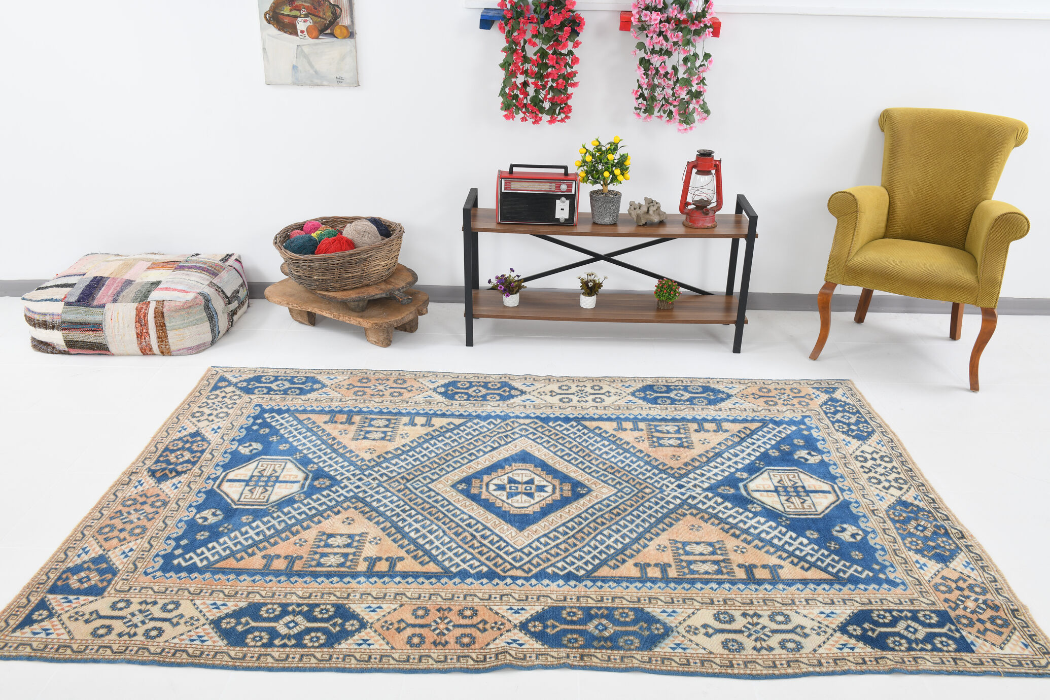 Medium Size Royal Blue Oushak Rug