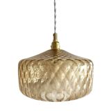 Gold-plated glass pendant light with diamonds
