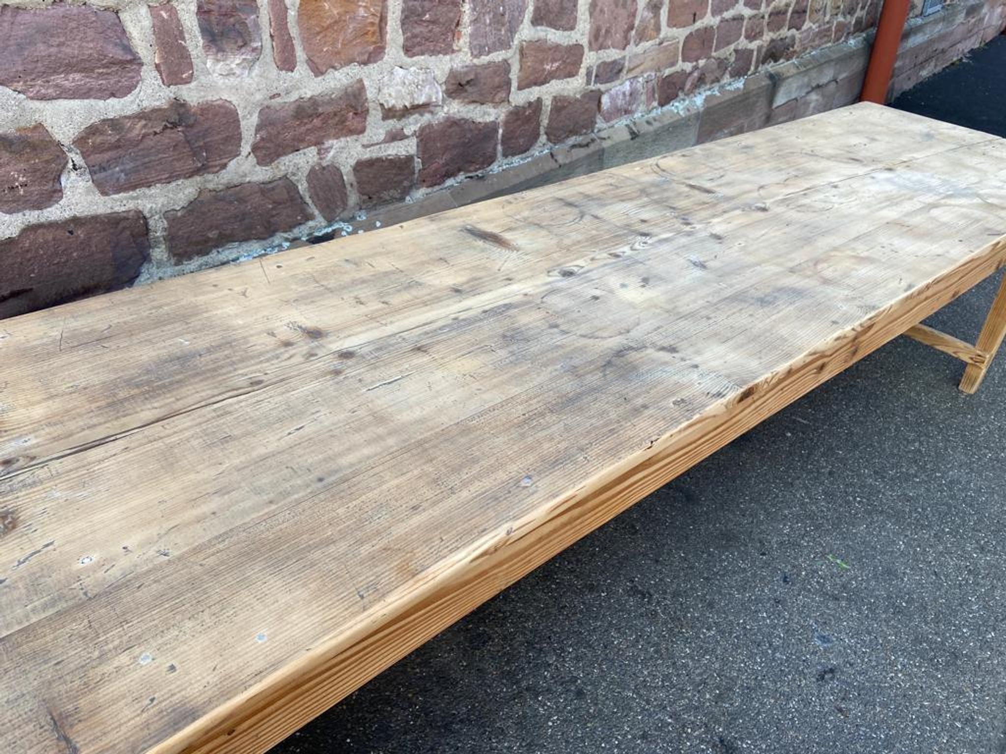 Table de ferme 300 cm en sapin 1900