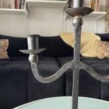 Paire de chandeliers français brutalistes