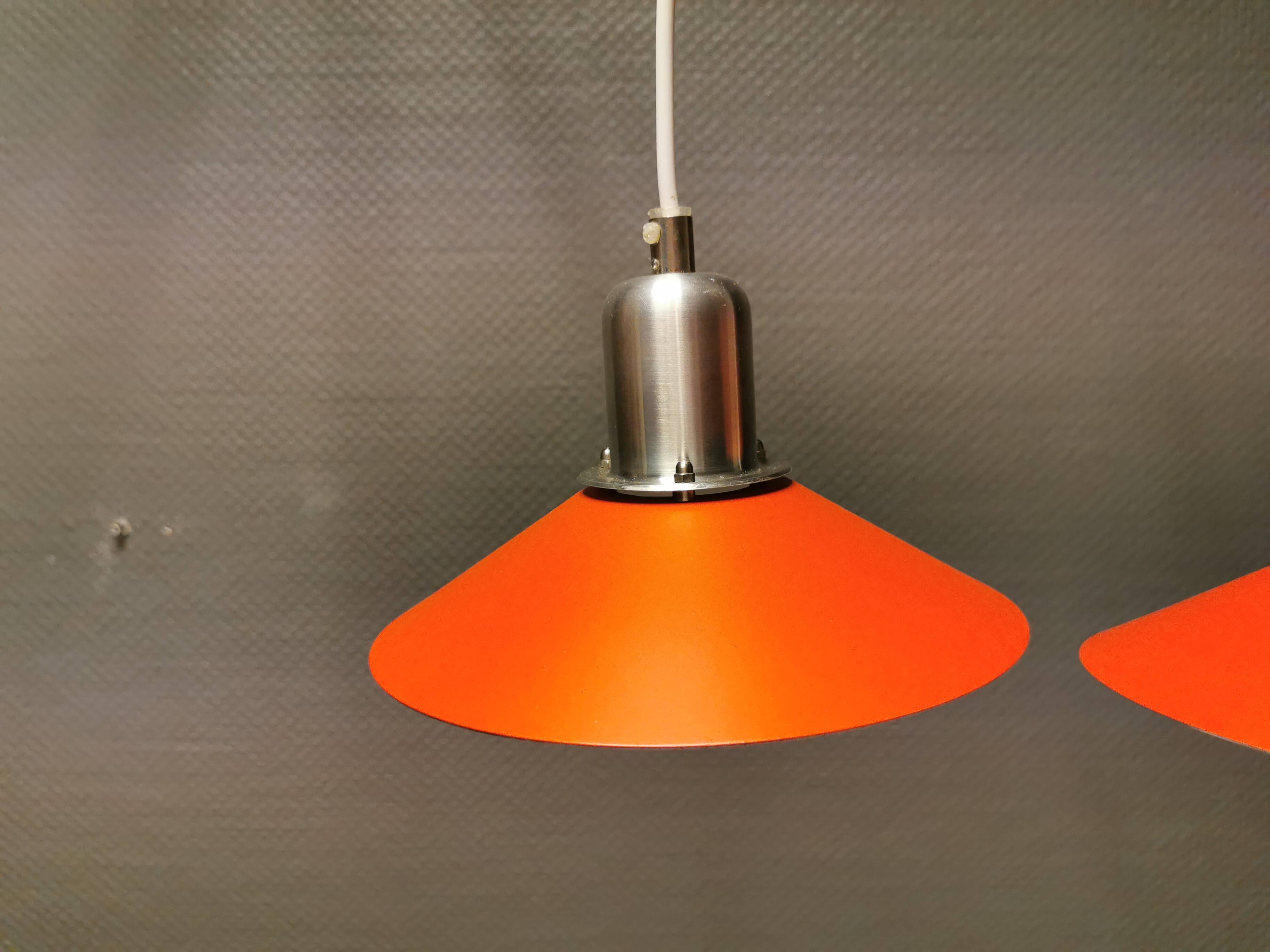 Three beautifully refurbished Tip-Top 2 hanging lamps, estimated 1990s.