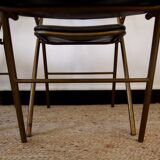 Lot of 4 metal and skai folding chairs