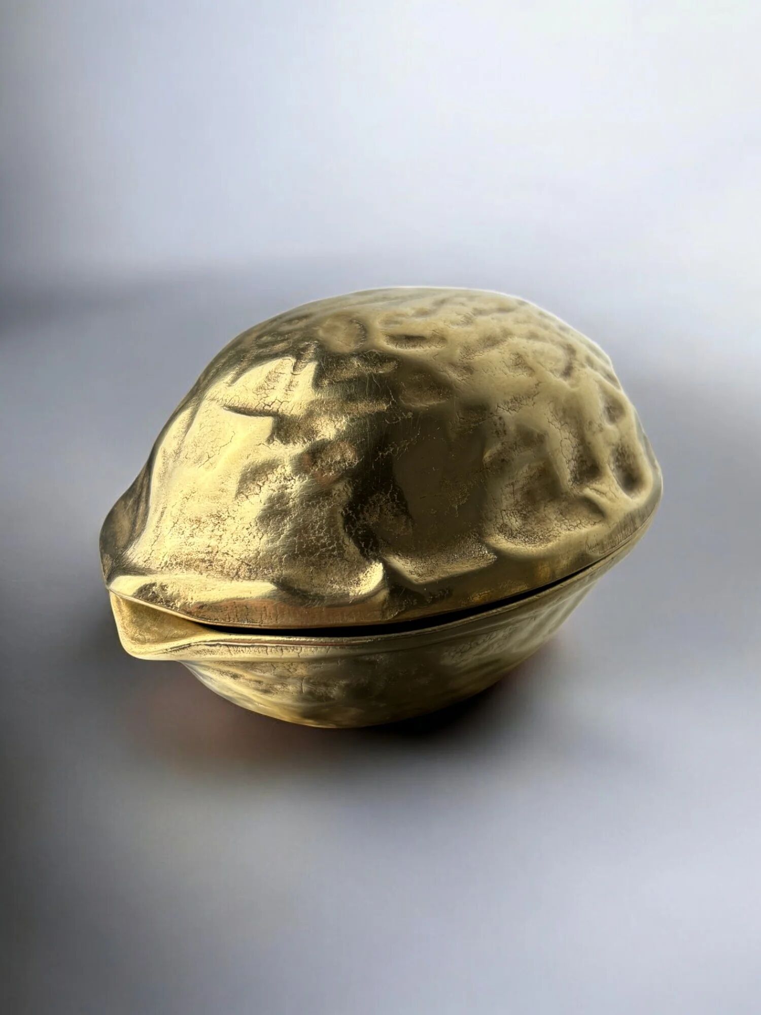 Walnut shaped nutcracker in brass, Italy 1970s