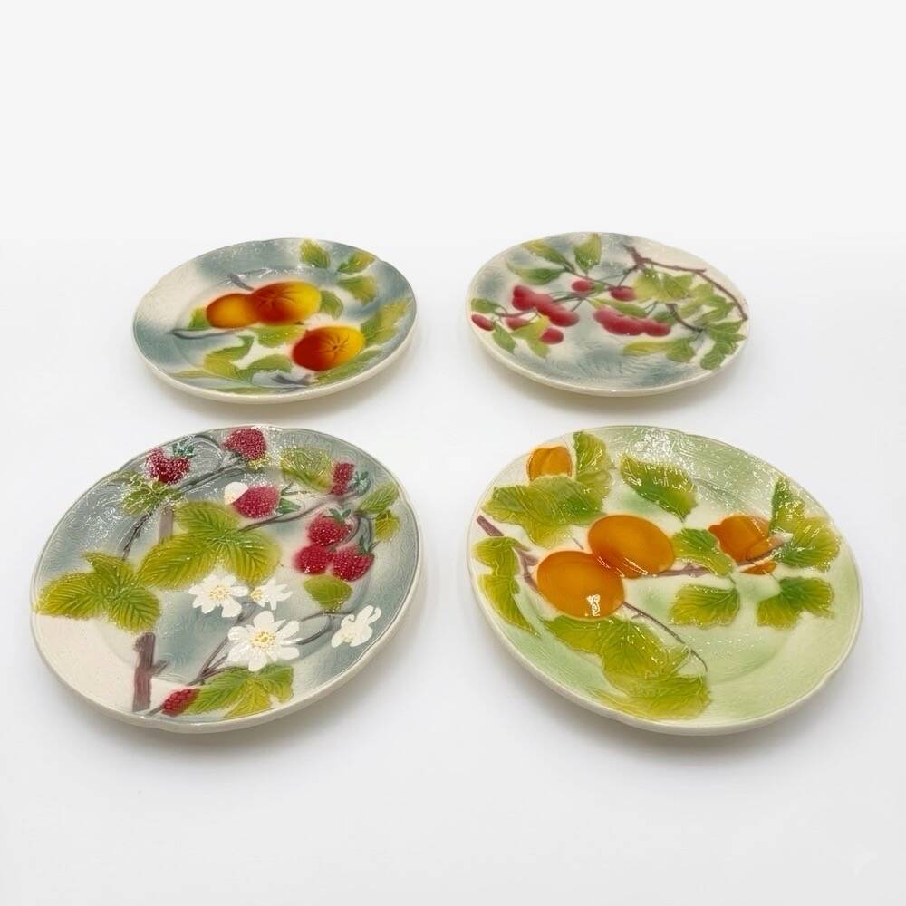 Saint-Clément "Orchard" Mid-Century Barbotine Plates