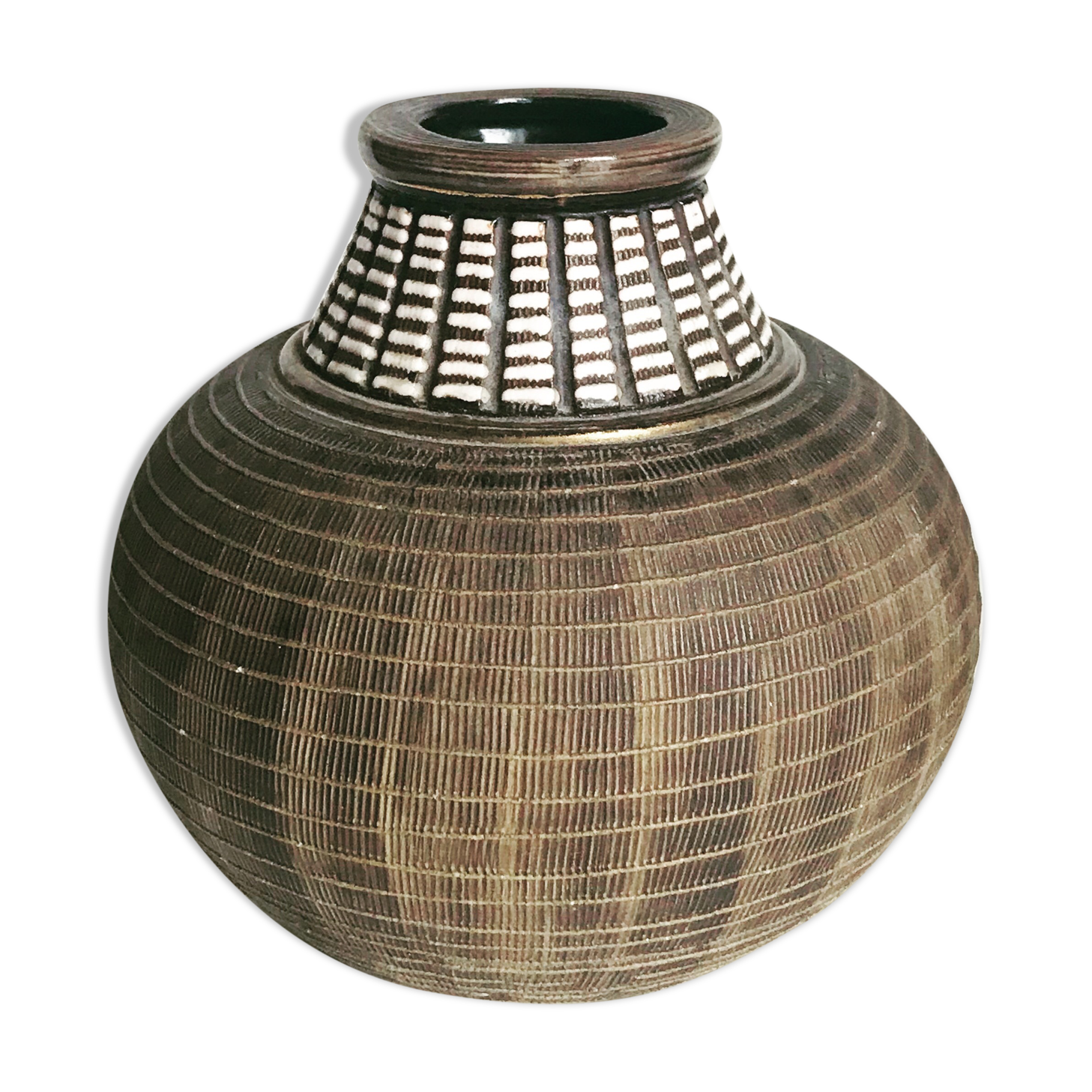 Vase ceramique africaniste années 50